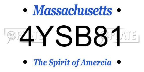 4YSB81 Massachusetts License Plate