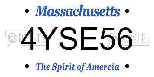 4YSE56 Massachusetts License Plate