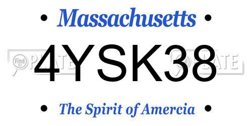 4YSK38 Massachusetts License Plate