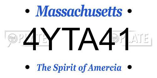 4YTA41 Massachusetts License Plate