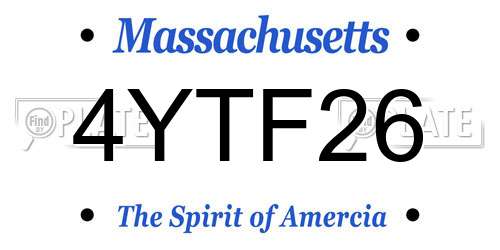 4YTF26 Massachusetts License Plate