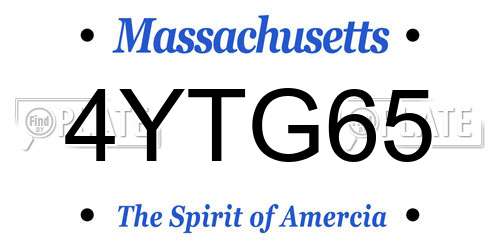 4YTG65 Massachusetts License Plate
