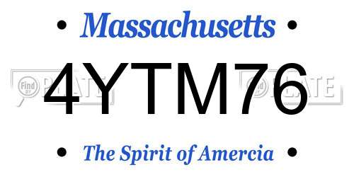 4YTM76 Massachusetts License Plate