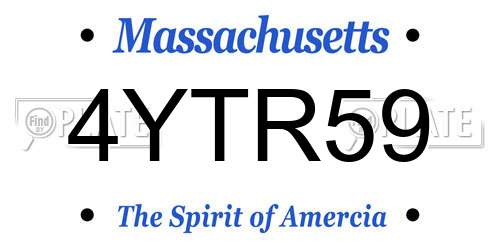 4YTR59 Massachusetts License Plate