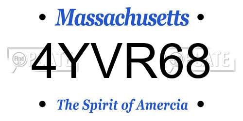 4YVR68 Massachusetts License Plate