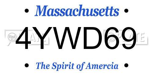 4YWD69 Massachusetts License Plate