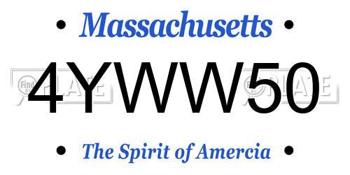 4YWW50 Massachusetts License Plate