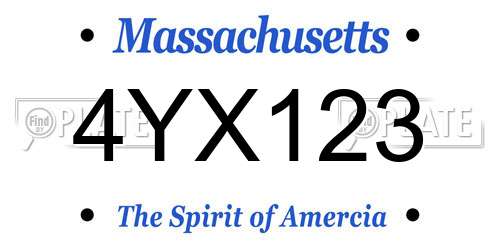 4YX123 Massachusetts License Plate