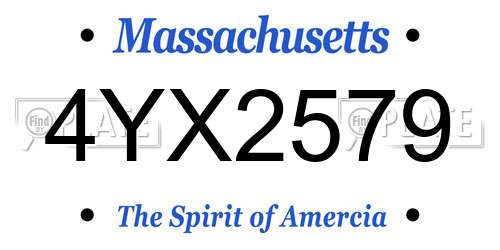 4YX2579 Massachusetts License Plate