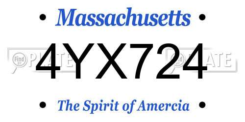 4YX724 Massachusetts License Plate