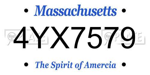 4YX7579 Massachusetts License Plate