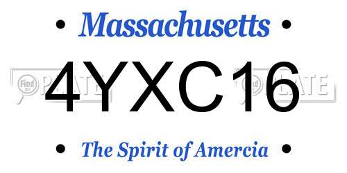 4YXC16 Massachusetts License Plate