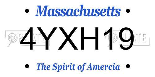 4YXH19 Massachusetts License Plate