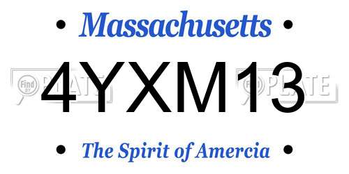 4YXM13 Massachusetts License Plate