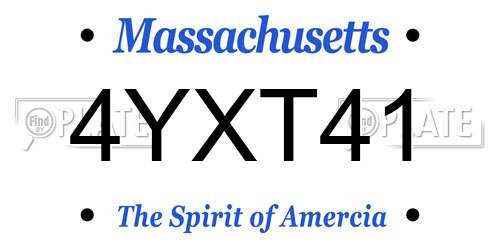 4YXT41 Massachusetts License Plate