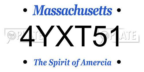 4YXT51 Massachusetts License Plate
