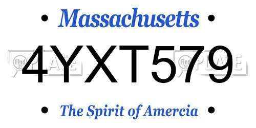 4YXT579 Massachusetts License Plate