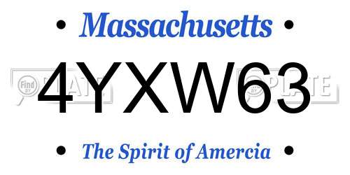 4YXW63 Massachusetts License Plate