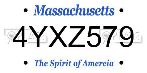 4YXZ579 Massachusetts License Plate