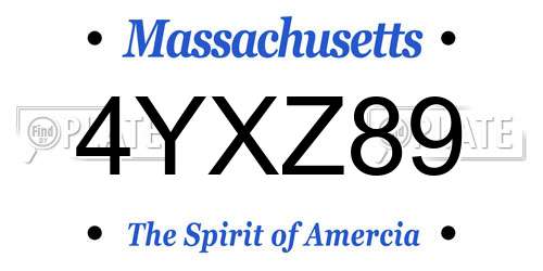 4YXZ89 Massachusetts License Plate
