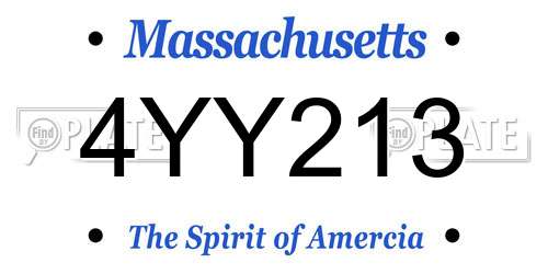 4YY213 Massachusetts License Plate