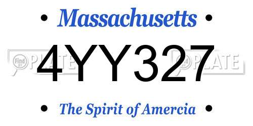 4YY327 Massachusetts License Plate