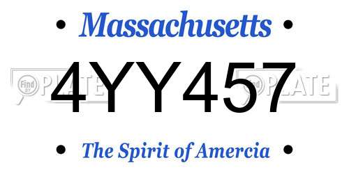 4YY457 Massachusetts License Plate