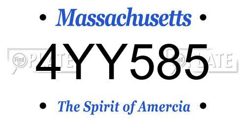 4YY585 Massachusetts License Plate