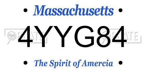 4YYG84 Massachusetts License Plate