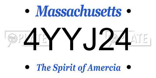 4YYJ24 Massachusetts License Plate