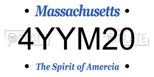 4YYM20 Massachusetts License Plate