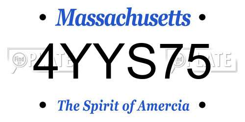 4YYS75 Massachusetts License Plate