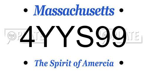 4YYS99 Massachusetts License Plate