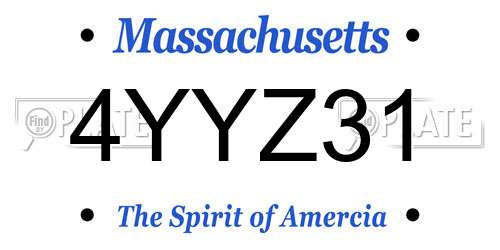 4YYZ31 Massachusetts License Plate