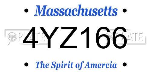 4YZ166 Massachusetts License Plate