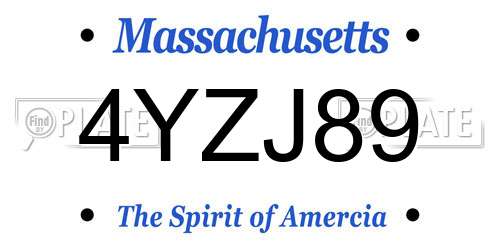 4YZJ89 Massachusetts License Plate