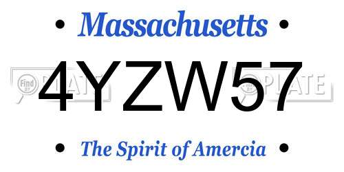 4YZW57 Massachusetts License Plate