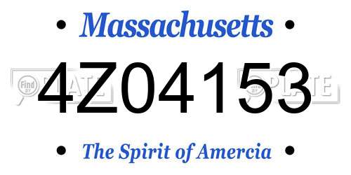 4Z04153 Massachusetts License Plate