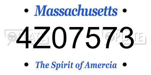 4Z07573 Massachusetts License Plate