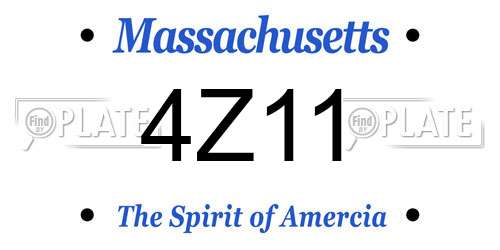 4Z11 Massachusetts License Plate