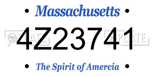 4Z23741 Massachusetts License Plate