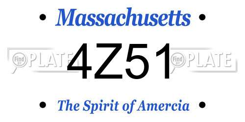 4Z51 Massachusetts License Plate