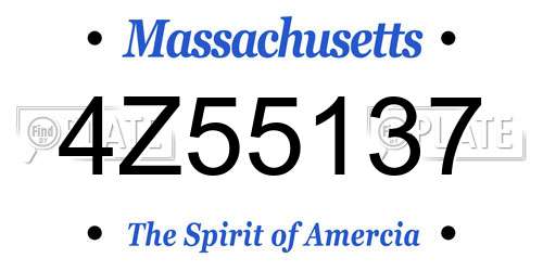 4Z55137 Massachusetts License Plate