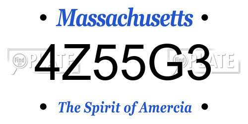 4Z55G3 Massachusetts License Plate