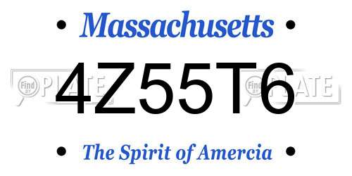4Z55T6 Massachusetts License Plate