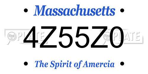 4Z55Z0 Massachusetts License Plate