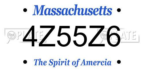 4Z55Z6 Massachusetts License Plate