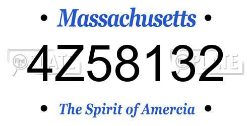 4Z58132 Massachusetts License Plate