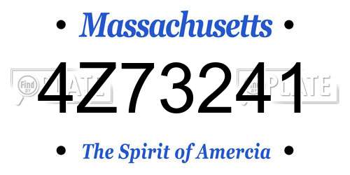 4Z73241 Massachusetts License Plate