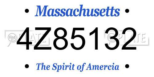 4Z85132 Massachusetts License Plate